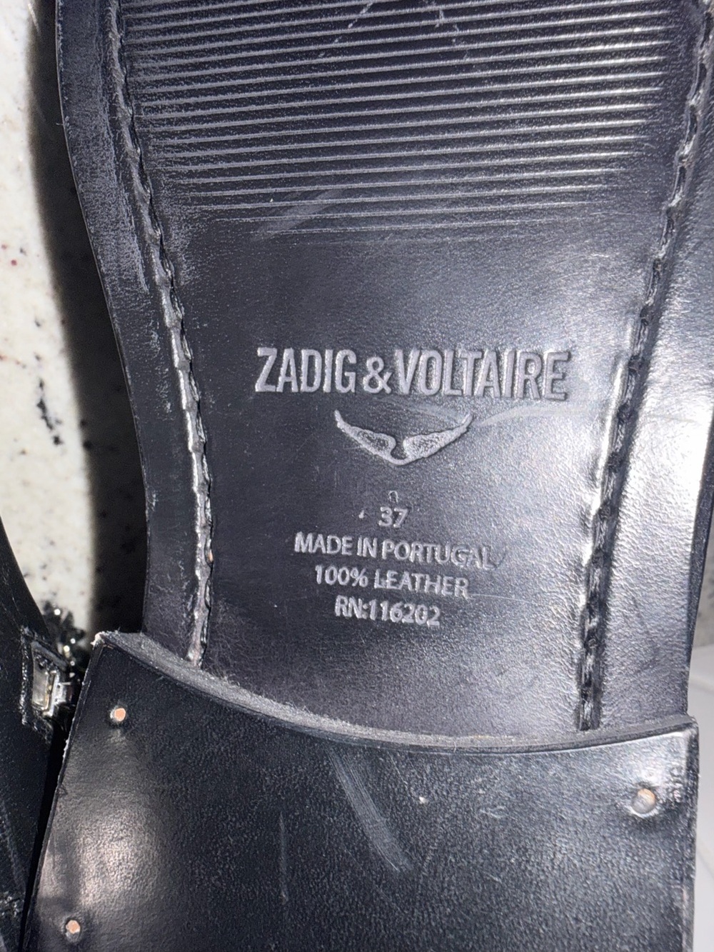 NWOT Zadig & Voltaire Black Leather Ankle Combat Moto Boots - Picture 7 of 8